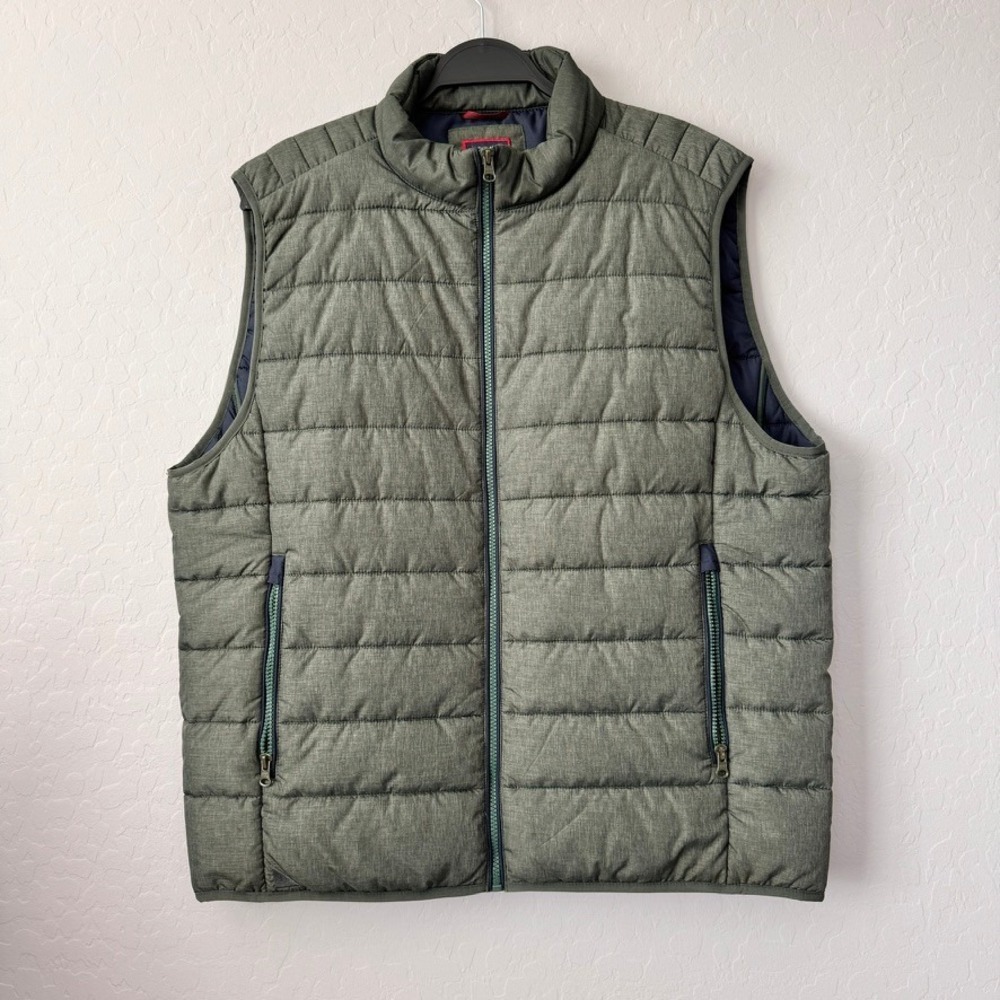 UNTUCKit XL Puffer Vest Olive Green Sleeveless Thierry Quilted Regular Fit 35704